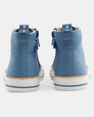 Baskets montantes toile bleu 2