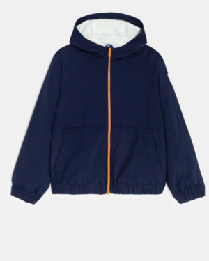 Coupe-vent à capuche en polyester recyclé - Bleu océan