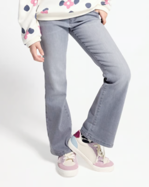 Jean flare gris fille-2