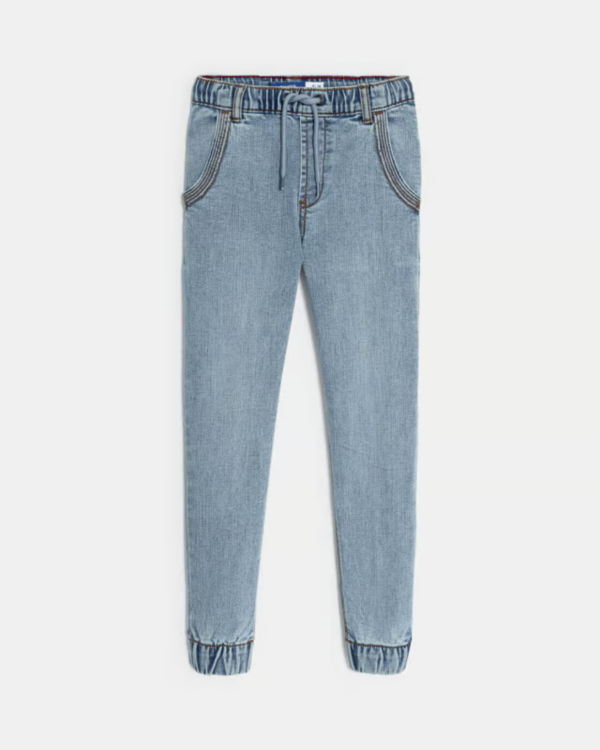 Jean slim en denim recyclé - Bleu océan délavé