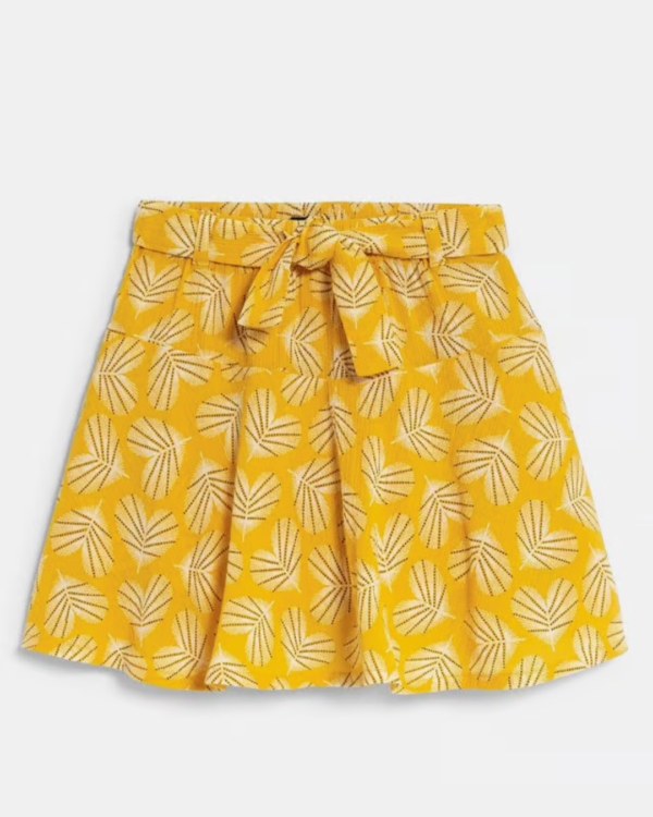 Jupe-short imprimée jaune fille-2