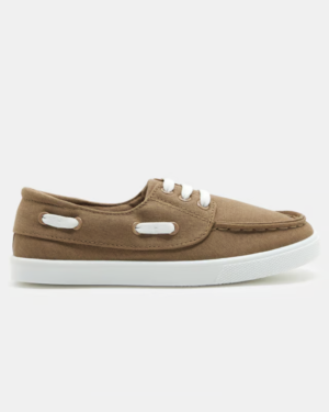 Mocassins en toile de coton bio - Beige naturel