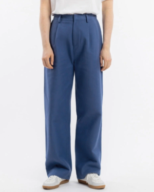 Pantalon ample bleu coton bio pour femmes