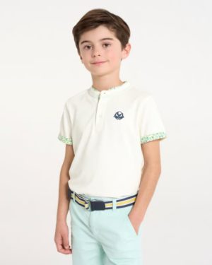 Polo manches courtes en coton bio - Blanc pur