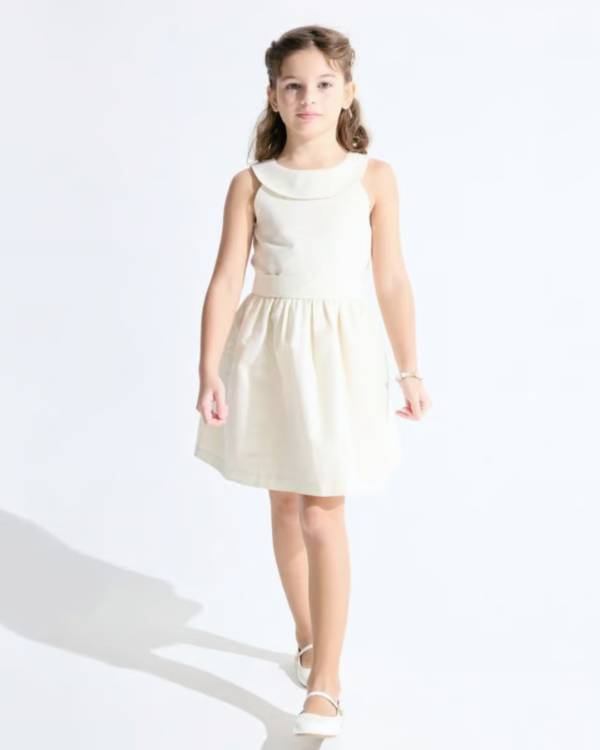 Robe chic sans manches beige doré Fille