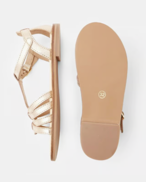 Sandale cuir à brides jaunes fille (2)