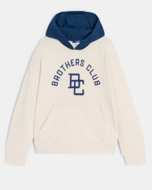Sweat-shirt à message brodé en coton bio - Écru