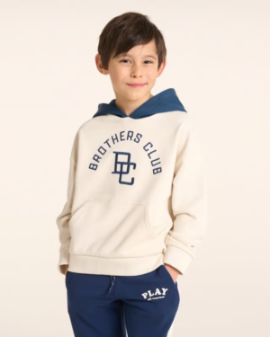 Sweat-shirt à message brodé en coton bio - Écru