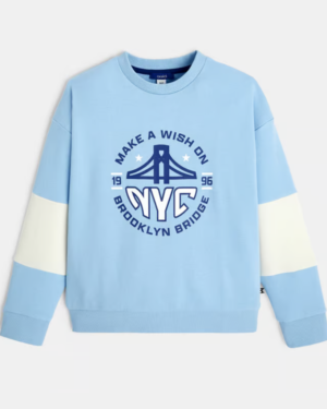 Sweat-shirt en molleton recyclé - Bleu océan