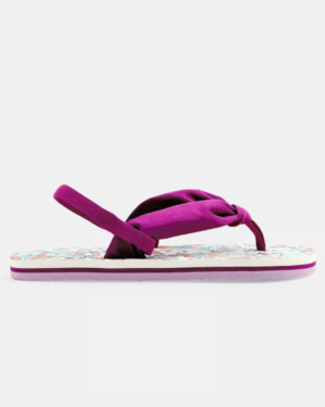 Tongs tissu fleuries rose fille 2